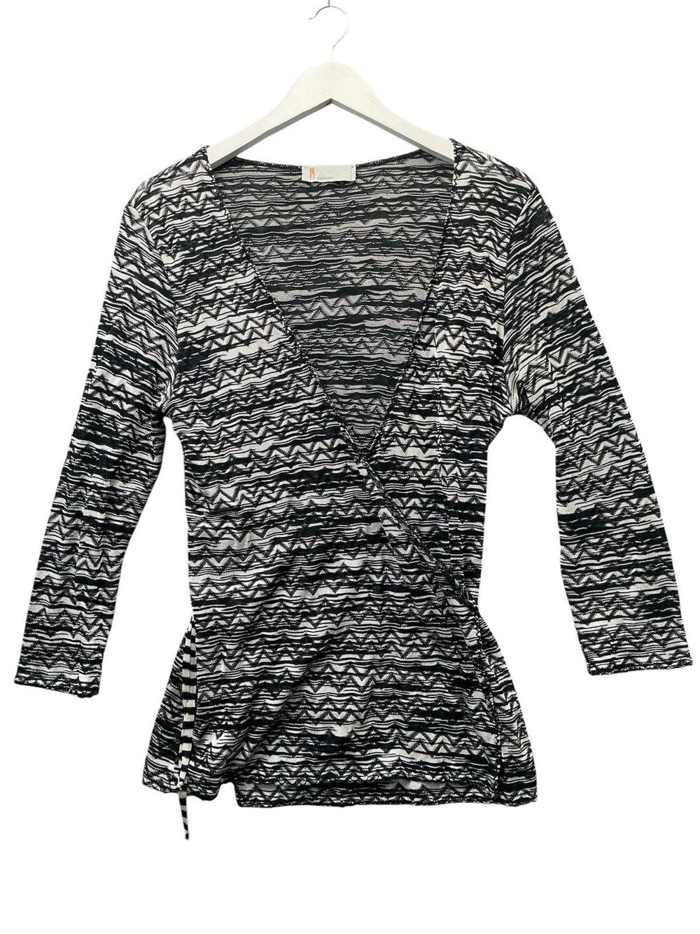 Missoni Zig Zag Chevron Open Front Knit Cardigan Sweater Size Small Multicolor